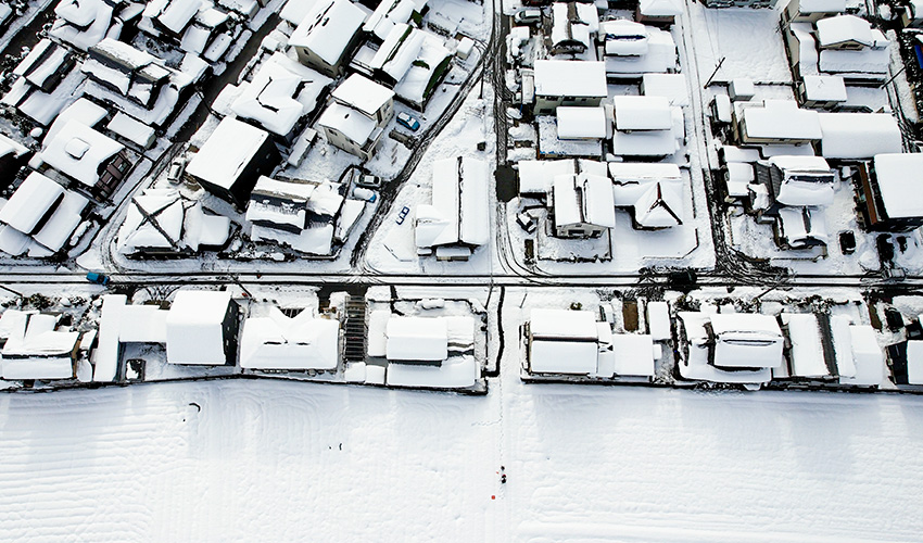 彦根市観測史上初となる大雪_tovoがドローンで撮影02